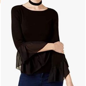 Inc International Concepts Flared Georgette-Cuff Sweater